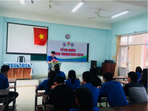 Đ/c Nguyễn Thanh Sang - bí thư Đoàn trường triển khai kế hoạch hoạt động tháng thanh niên